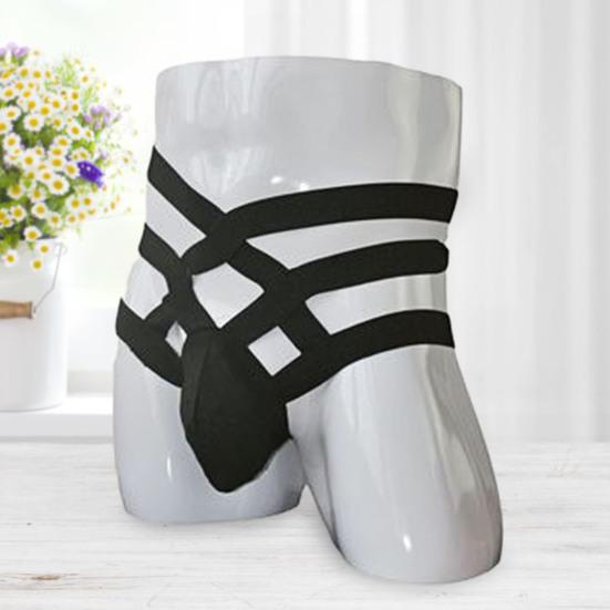 

Мужские трусики с полым ремешком с высокой талией U-выпуклые однотонные повязки дышащие трусы G-strings Бесшовные трусы