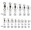 100pcs Fishing Swivel Solid Connector Ball Bearing Snap Lure Swivels Rolling Stainless Steel Beads Accessories