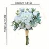 White Cascading Bridal Bouquet, Bride Simulation Bouquet, 28cm Wedding Bouquets for Bride, Bridal Bouquets for Wedding, Ceremony, Outdoor Decor