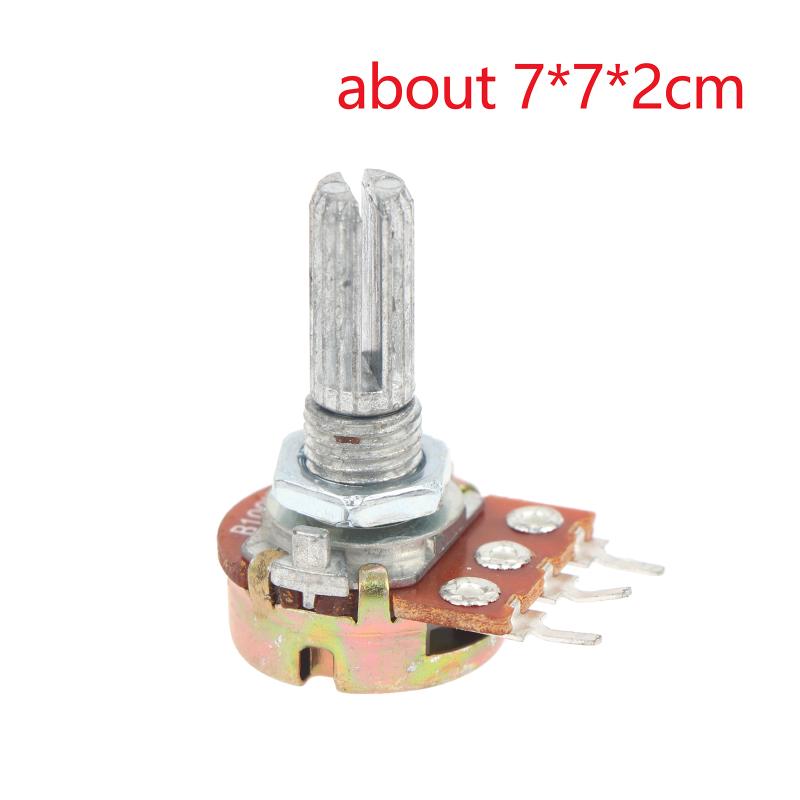 10Pcs Wh148 Single Potentiometer B 1K-500K 15Mm/20Mm Shaft Adjustable Resistor Stable Control Electronic Diy Circuit Parts