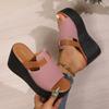 Wedge-heeled Slippers, Color-matching Sandals and Slippers, Summer Ladies Thick-soled Sandals