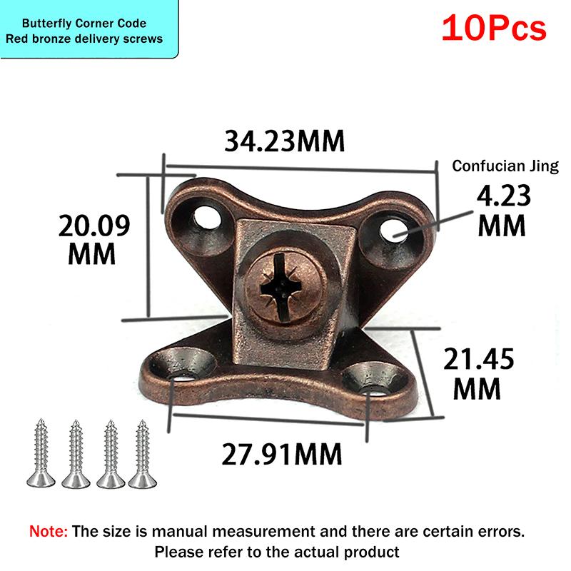 6/10Sets Removable Corner Bracket Zinc Alloy Butterfly Corner Bracket With Screws - Support Connectors For Furniture Drawers