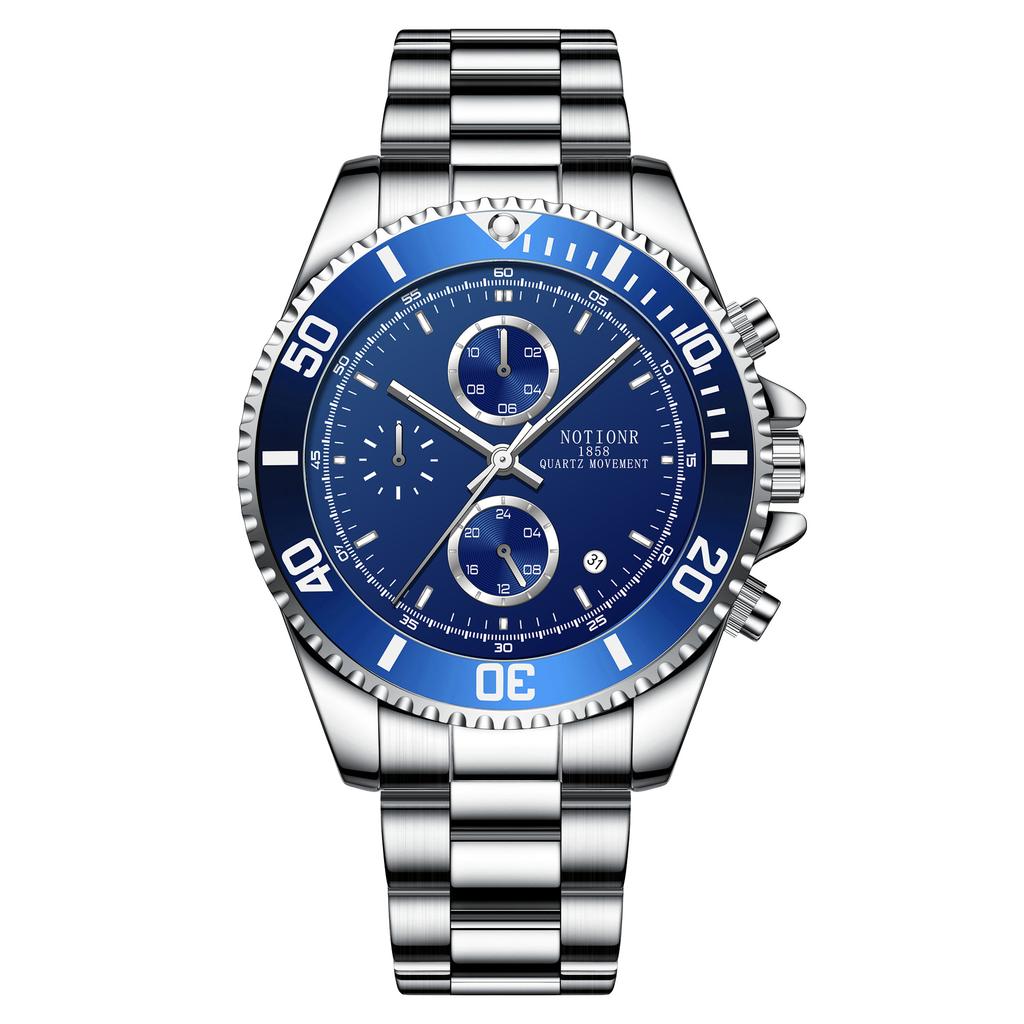 Fashion Business Men's Hands Military Men's Watch Multi-dial Men's Watch Quartz Watch Stainless steel watch