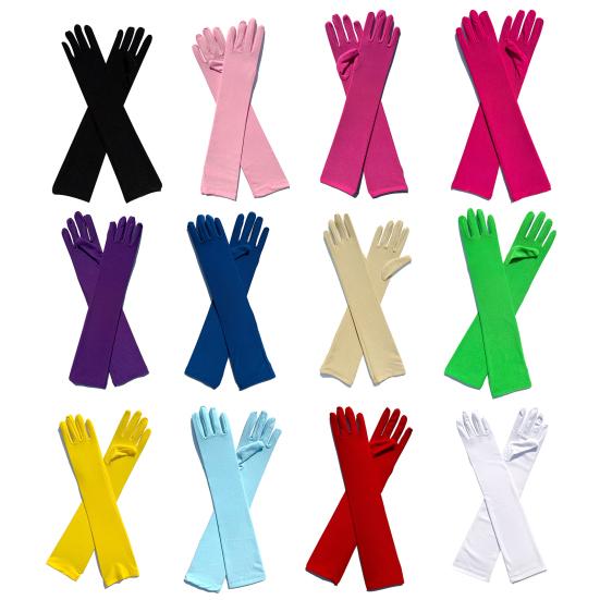 1 Pereche Mănuși Lungi Culoare Solidă Super Moale Foarte Elastic Prietenoase cu Pielea Rezistente la Decolorare Decorative Mătase de Lapte Femei Dans