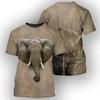 Summer Round Neck Animal Pattern 3D Print Top Fashionable Casual Short Sleeved Men's T-shirts