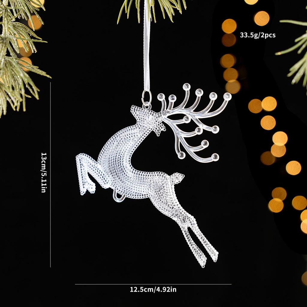 New Acrylic Christmas Tree Ornaments: Reindeer, Angel, and Snowflake Pendants.