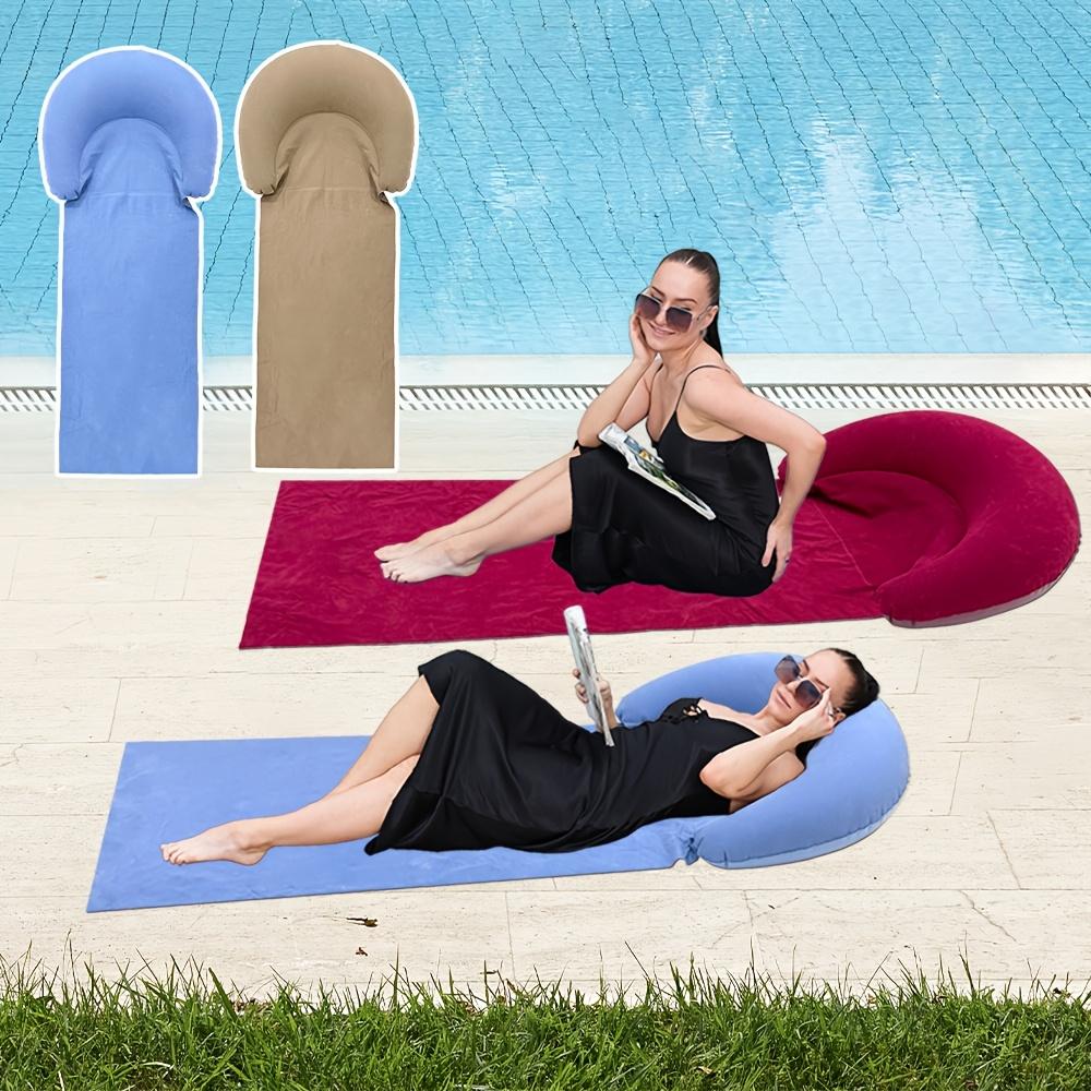 1pc Beach Mat with Inflatable Headrest, Outdoor Mat, Sand-Proof, Suitable for Outdoor Camping and Picnics, Placemats, Single Person Sleeping Pad