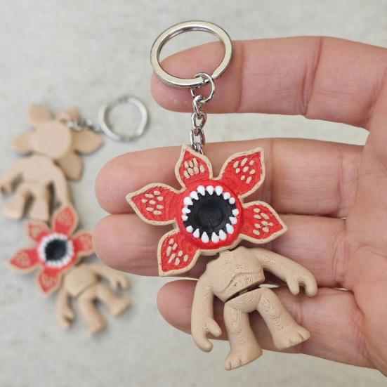 Keychain Pendant Flower Shape 3D Printed Stress Relief Charm Keys Backpack Purse Lightweight Key Holder