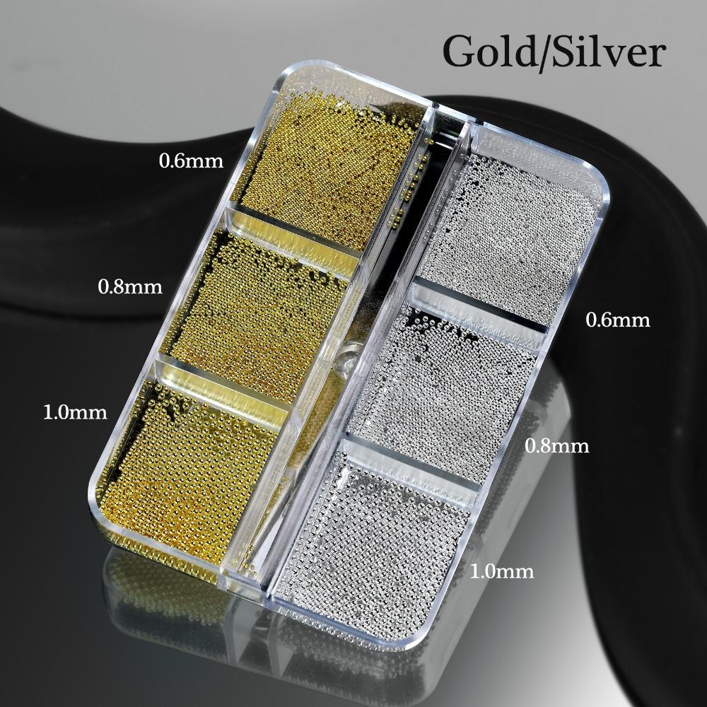 Metal Micro Ball Nail Charms Mini Caviar Beads Nail Beads DIY Nail Art Jewelry Style 03