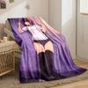 Anime Girl Print Blanket Bedroom Blanket for Livingroom Couch Lunch Break Soft Cozy Throw for Friend's Festival Gift