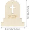 Top Quality Unfinished Wooden Tombstone Ornaments, 20pcs, Wood Material, Perfect for Halloween, Christmas