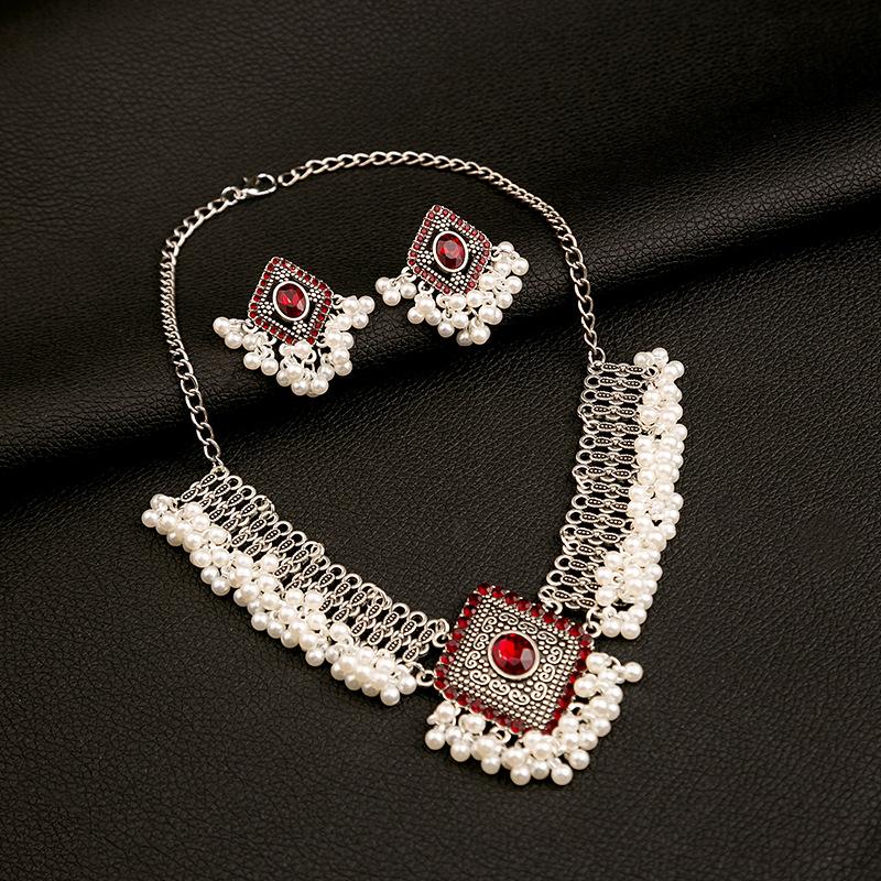 SKEDS New Arrival Bohemian Style Women Luxury Rhinestone Necklaces Earrings Trendy Lady Travel Party Jewelry Accessories Gift