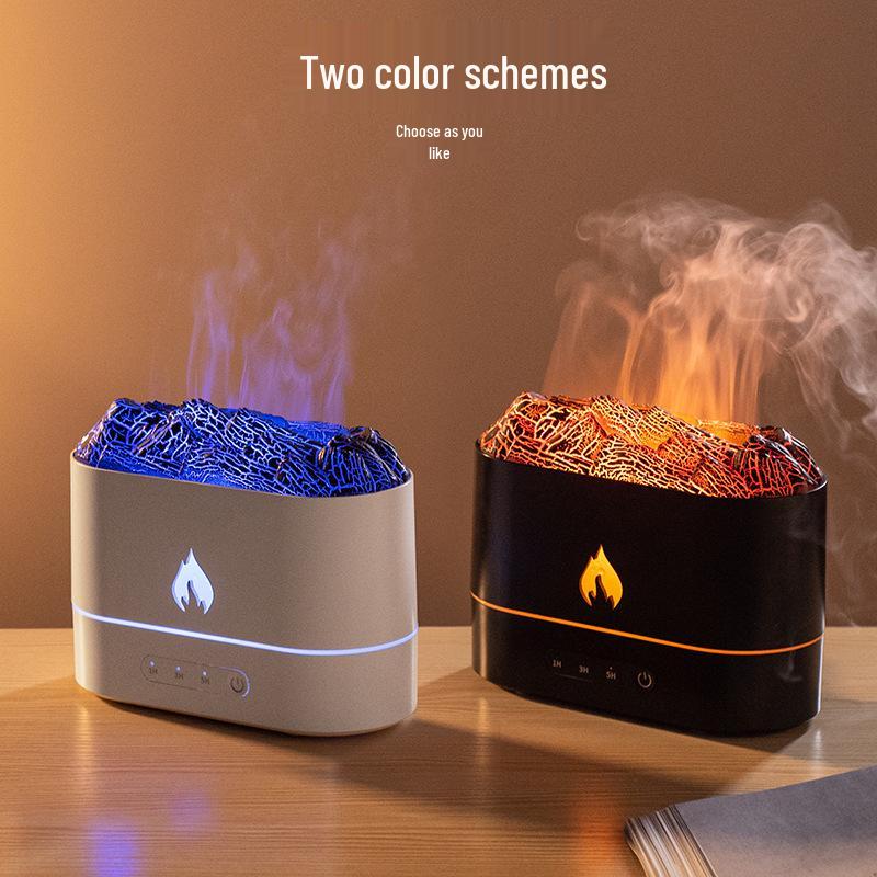 Southeast Asia Smart Aroma Diffuser: Seven-Color Desktop Humidifier with Flame Simulation and Automatic Spray