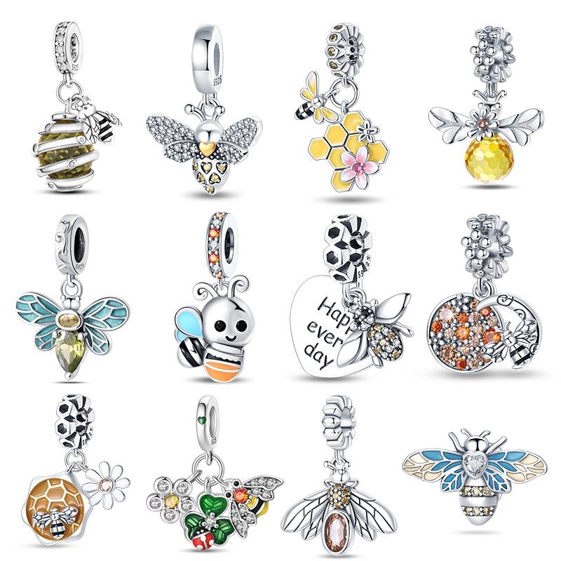Charm Copper Cute Bee Honey Theme Collection Pendant For 3Mm Original Bracelet Necklace Women Luxury Diy Fine Jewelry Gift