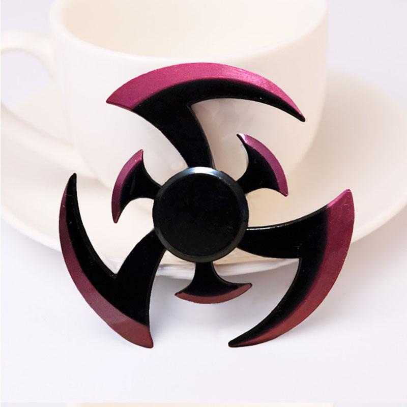 Colorful Zinc Alloy Fidget Spinner: Black Tech Stress-Relief Toy for Students and Kids.