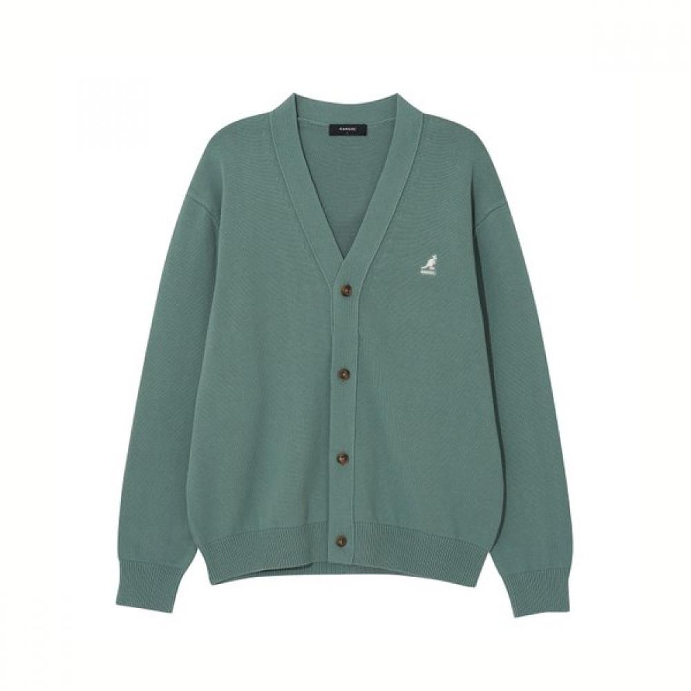 KANGOL Кардиган с V-образным вырезом и глубоким декольте Tough Green 1895 S