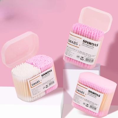 200Pcs Pink Double Head Spiral Cotton Swabs, Ear Picking Cotton Swabs, Makeup Remover Sanitary Swabs For Daily Care & Cleaning