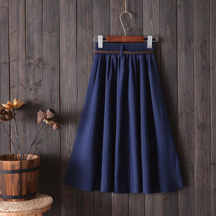 College Style A-line Skirt with Belt - Versatile, Mid-length, Summer Skirt for Women