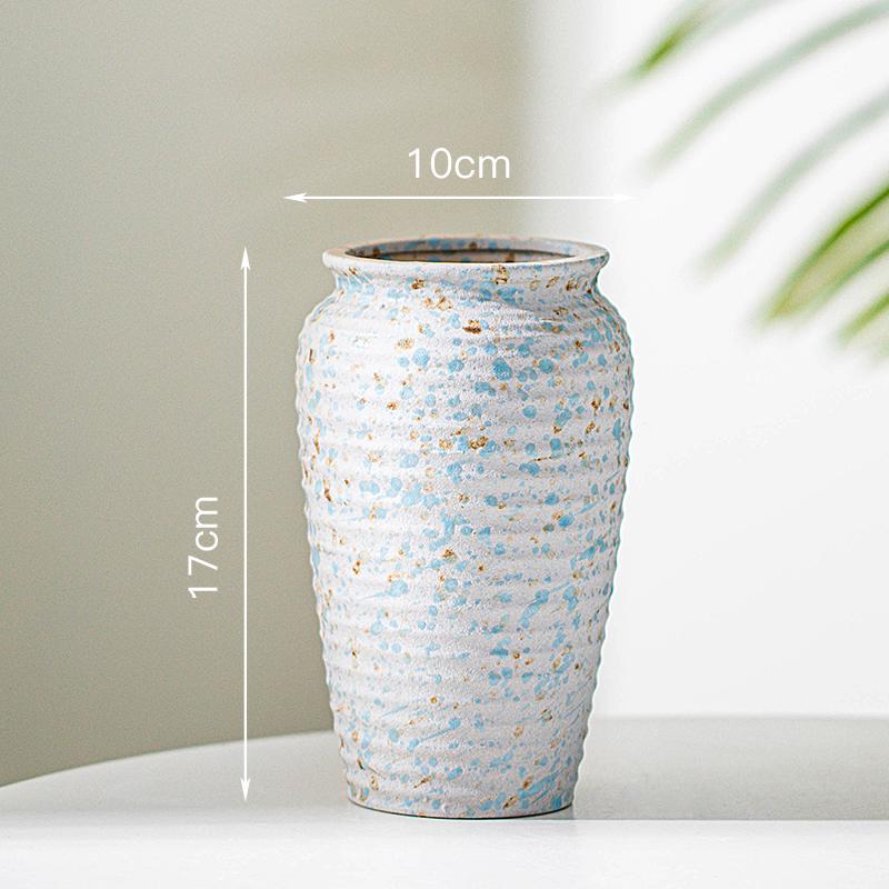 Minimalist Kiln-Fired Ceramic Vase: Home Living Room Decor for Fresh or Dried Flowers