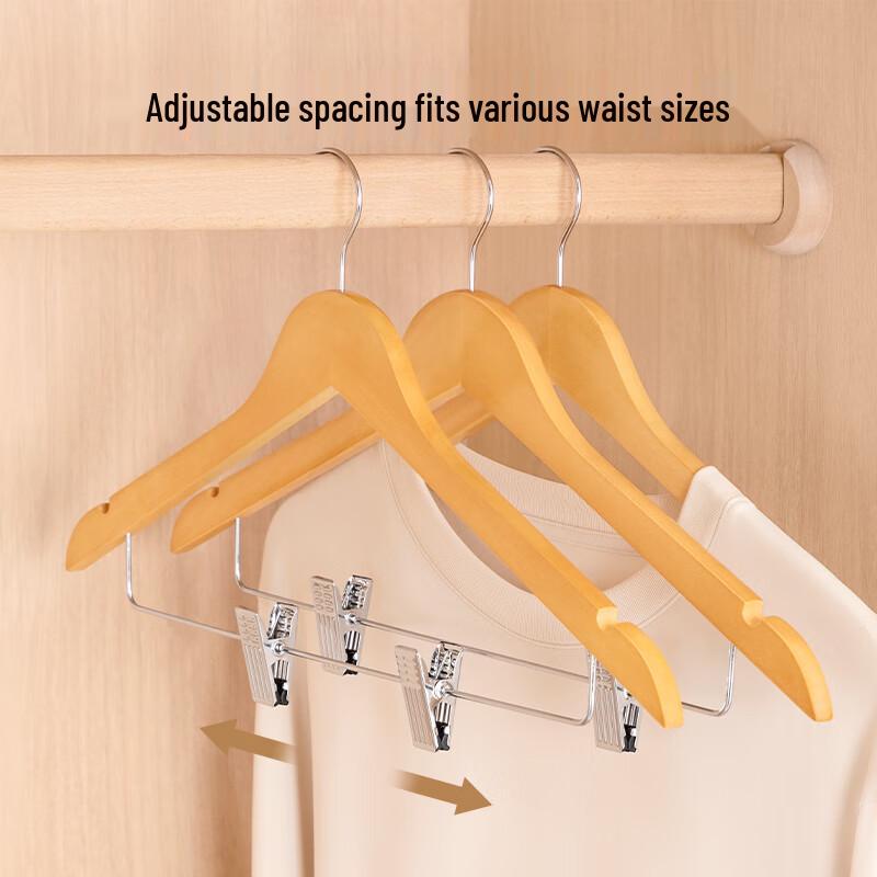 Premium Wooden Non-Slip Trouser and Coat Hanger Set