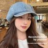 British Style Denim Octagonal Hat Head Circumference Newsboy Cap Casual Cloud Hat  Girl