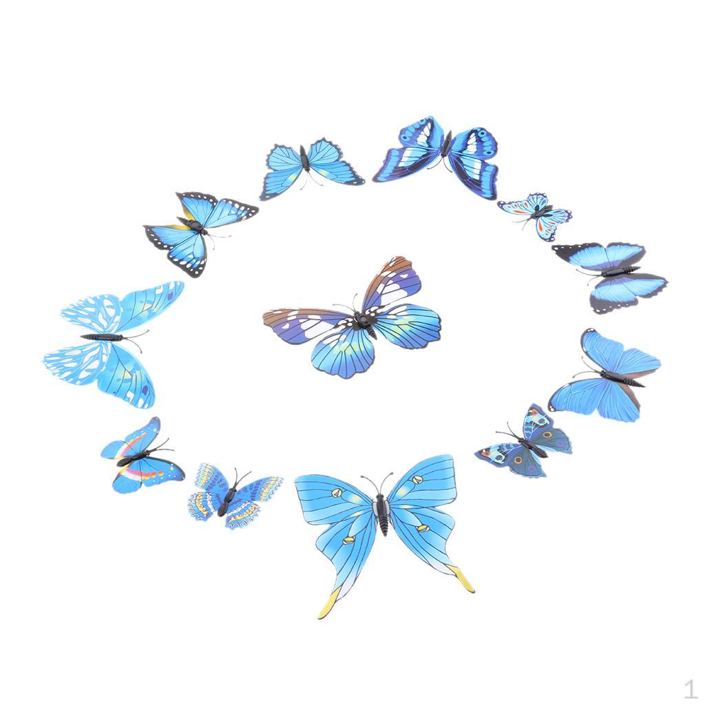 

12 Pcs Plastic Mural wall Decal светло-синий