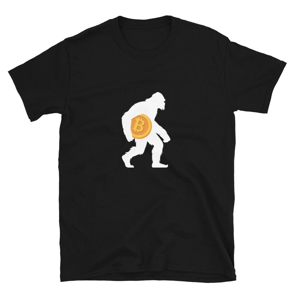 Bitcoin Bigfoot T- Shirt Crypto Trader Gift Tee XL
