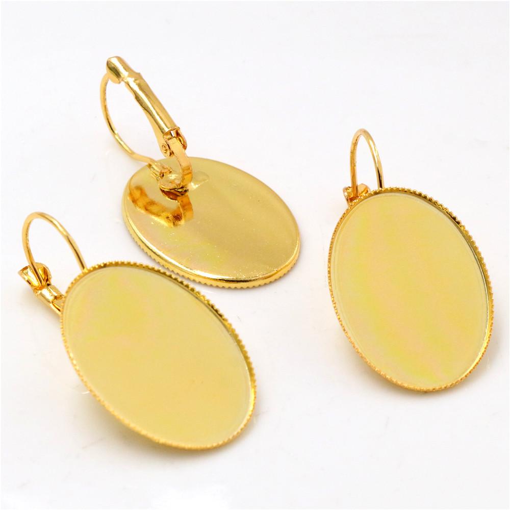 18x25mm 13x18mm 10x14mm 10pcs/Lot Classic 9 Colors plated French Lever Back Earrings Blank/Base,Fit Oval cabochons earrings
