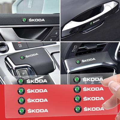1/5/10 Pz Adesivi Interni Auto Casuali Emblema Volante Auto Styling per Fabia Kodiaq Kamiq Superb Yeti Octavia Enyaq Rapid Karoq Derivati