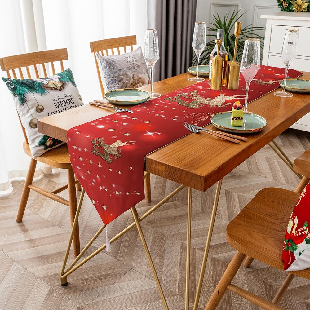 2pcs Dust-proof Table Flag Coffee Table Christmas Decoration Table Cloth Holiday Gifts Table Cloth Tablecloth
