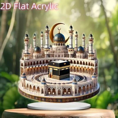 1PC Moon Retro Architecture Series Acrylic Office Living Room Tabletop Ornament Ideal Gift