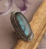 Labradorit Edelstein Ring massiver Stein 925 Sterling Silber blauer Stein Ring für Damen Geschenkidee Edelstein Schmuck ca. 8,5 g