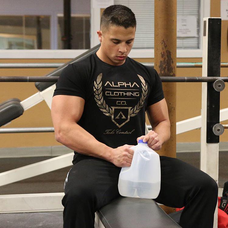 Men's Summer Cotton Stretch Short-Sleeve Sports T-Shirt for Running and Workouts