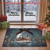 1pc, 2D Flat Printing, Christmas Crystal Ball Town Print Door Mat for Home Entrance, Living Room, And Hallway | Non-Slip And Machine Washable Polyeste