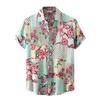 Men's Summer Casual Floral Print Design Hawaiian Style Short Sleeve Beach Vacation Shirt