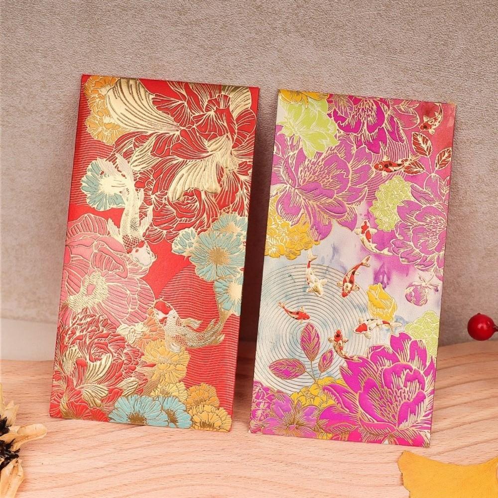 6pcs Golden Accents Lucky Money Bags Paper Greeting Cards Creative Thank You Cards  Business Gifts