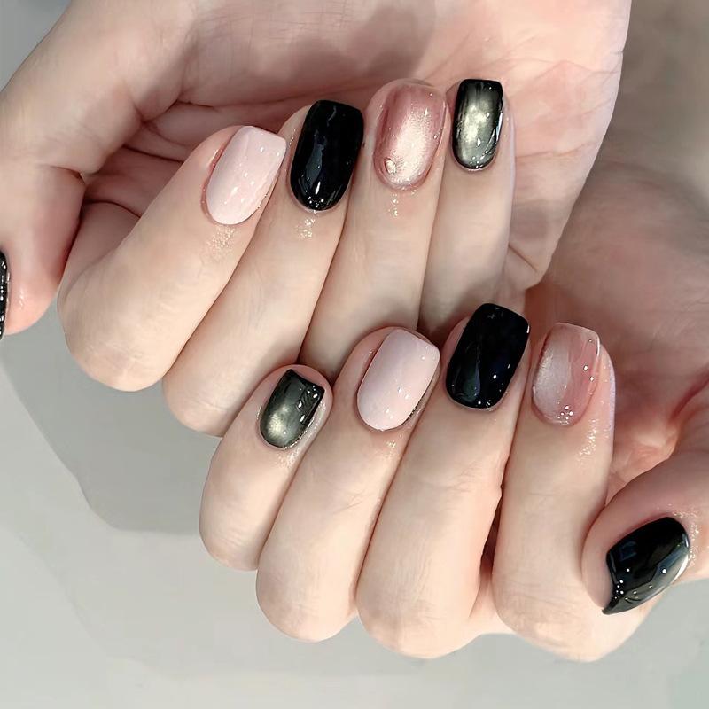 Noste nehty Advanced Kočičí oko Kamínky Francouzská Ručně dělaná Manikúra Nehtová fólie Spice Girl Čistá Touha Umělé nehty