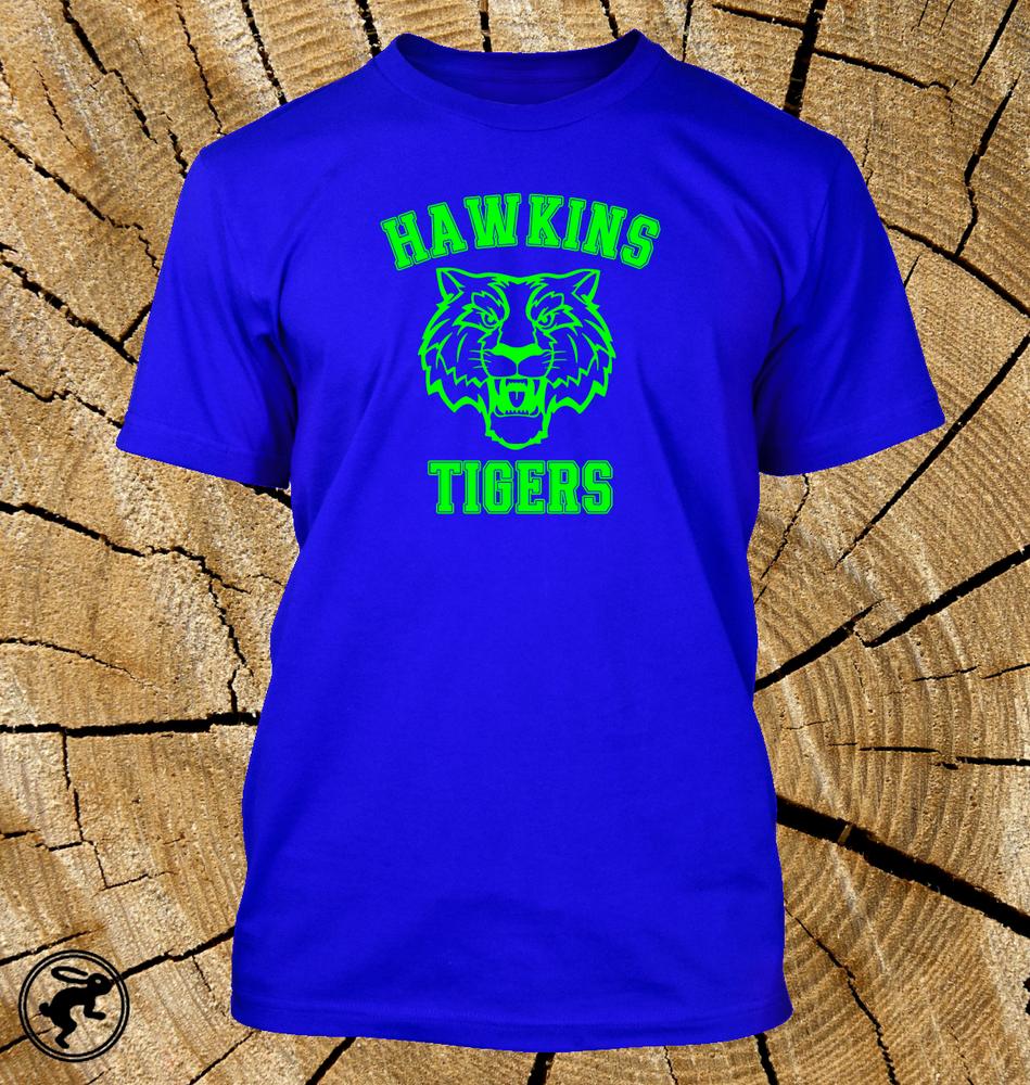 Stranger Things Hawkins Tigers T Shirt Tv Show Tee Available In 12 Shirt Colours