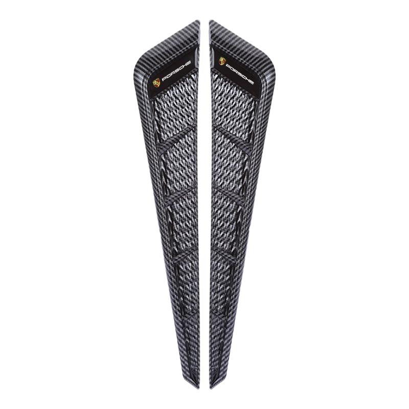 AAOP1 Car Carbon Fiber Black Side Leafboard Flank Fender Stickers For Porsche Panamera Cayenne Taycan 911 718 Macan Carrera-GT 928 968