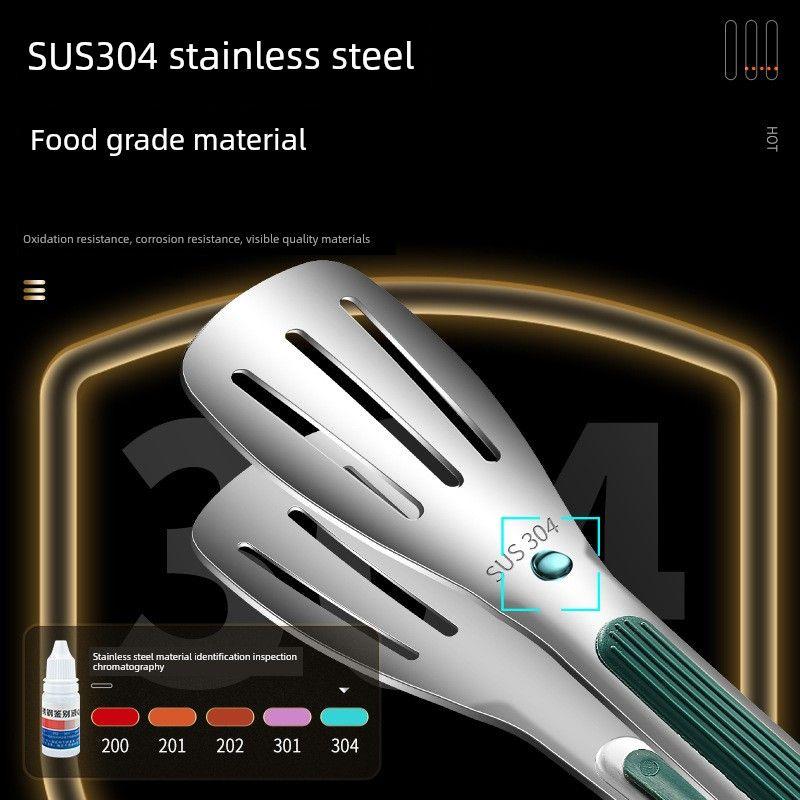 304 Stainless Steel Clip Food Clip Fried Steak Pancake Commercial Barbecue Clip Bread Barbecue Food Food-Grabbing Device Kitchen