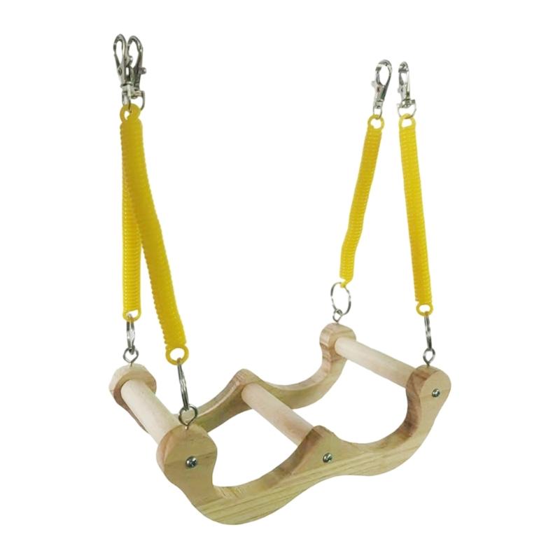 

Elastic Spring Bird Swing Handmade Solid Wood Perch Toy For Parrot Exercise And Mental Stimulation 1