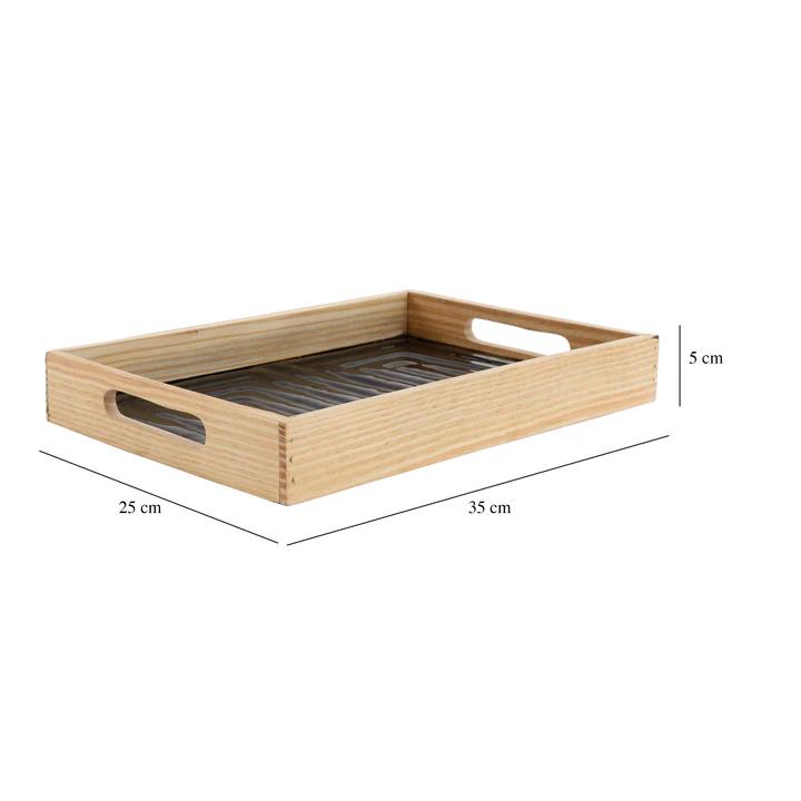 Hugo Black Glass Tray | 35 x 25 x 5 cm