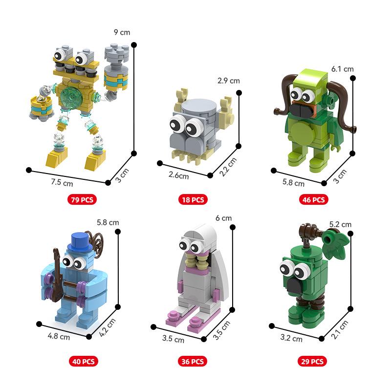 

Трансграничный MOC Совместимый с Lego Милый Хор Монстров Строительные Блоки Игрушка