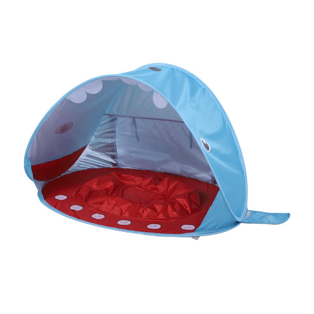 Baby Beach Tent Whale Shaped UPF50 Sun Protection Pop Up Sun Shelter with Built In Pool Reinforced Frame Blue