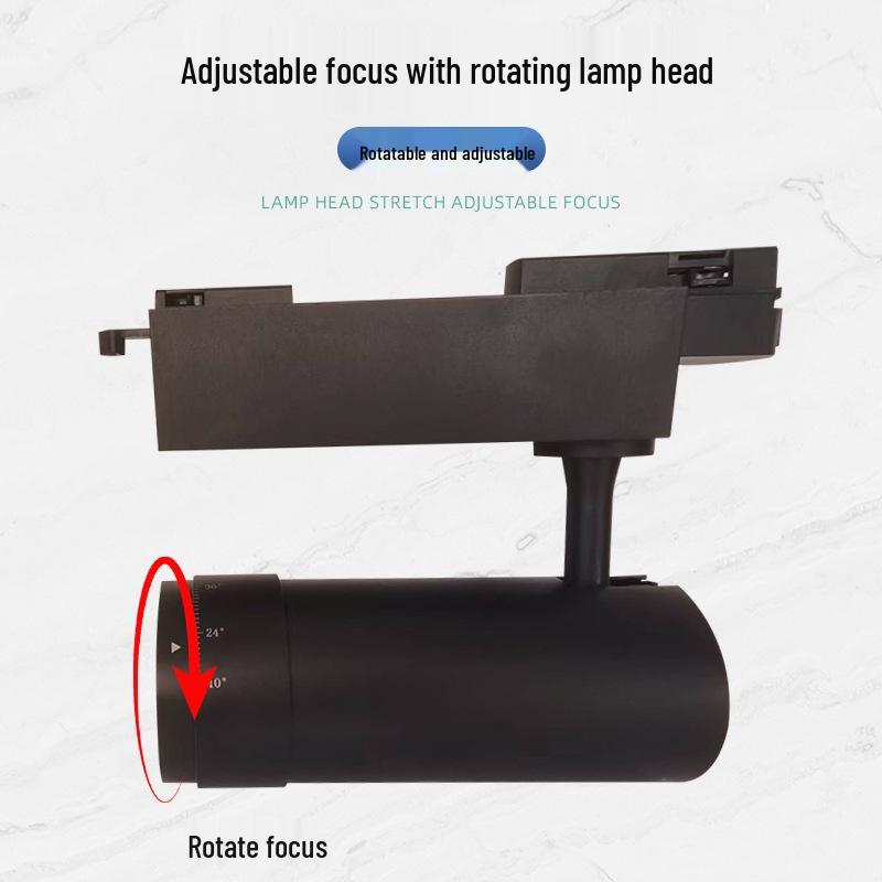 Регулируемый трековый спот с фокусировкой и диафрагмой для магазина и выставки 15W (Matte White)