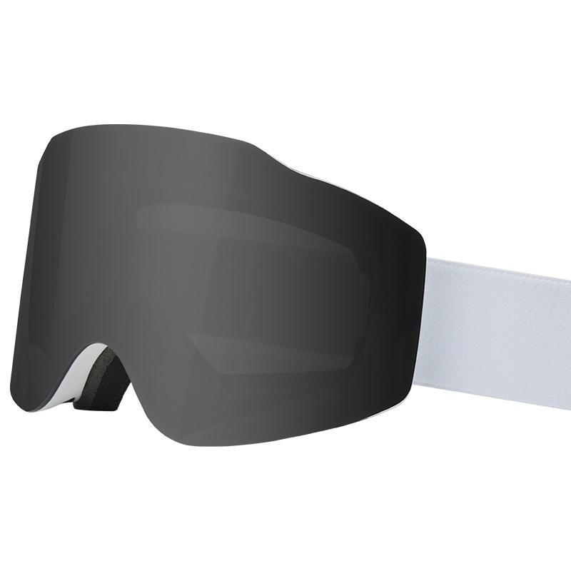 Magnetic Ski Goggles with Double-Layer Anti-Fog Large-Field-of-View Cylindrical Lens, Color-Changing Windproof Goggles for Mountaineering#7075