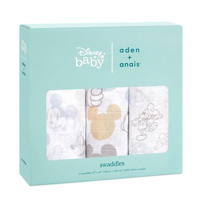 Aden Anais Swaddle Disney Gauze Baby Genuine Product Aden Anais Swaddle Set of 3 Muslin 120 X 120cm Aiden and Anai Swaddle Baby Newborn Mickey Minnie