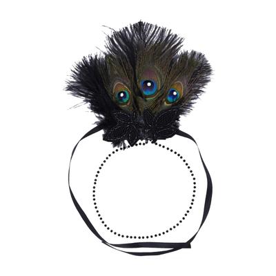 Vintage Feathered Headpiece 1920s Flapper Cosplay Headband Headpiece for Women Masquerade Halloween Weddings Parties