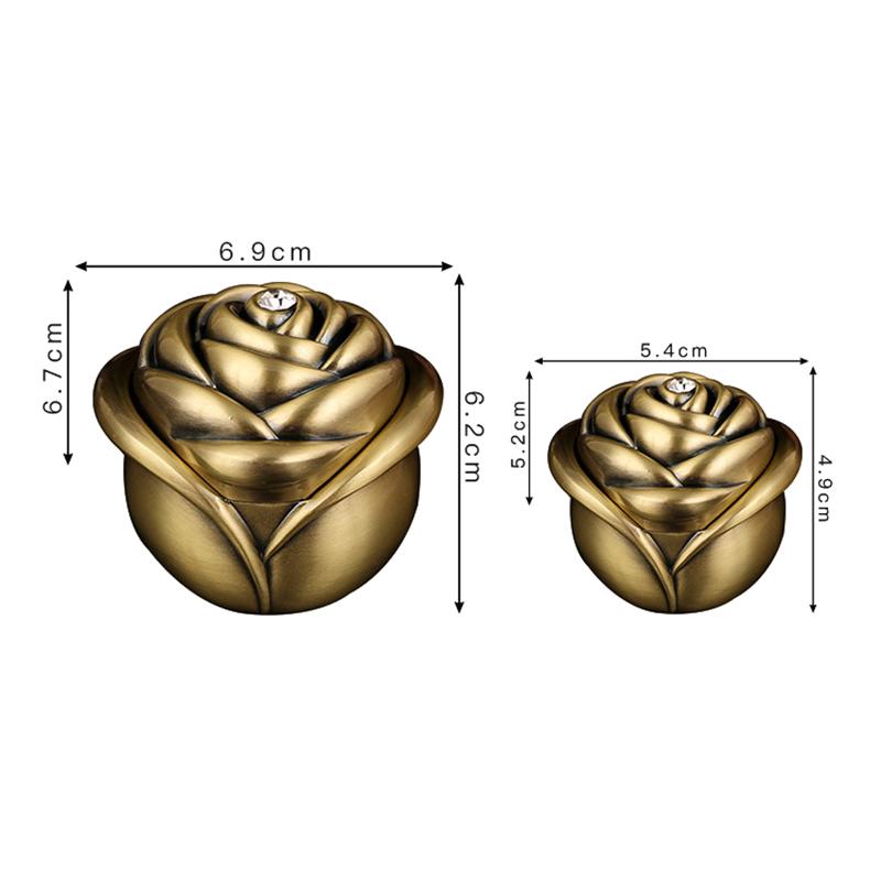 Rose Ring Box Home Ornaments Decoration Jewelry Box Metal Anti-Fall Marriage Proposal Retro Ring Box