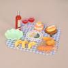 1:12 Scale Miniature Outdoor Picnics Meal Food Model Figurine Set For Doll House With Realistic Food Models And Utensils